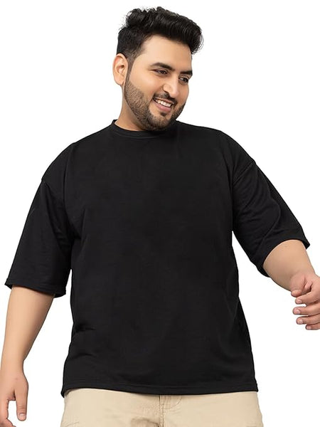 Men Cotton Black T-Shirt