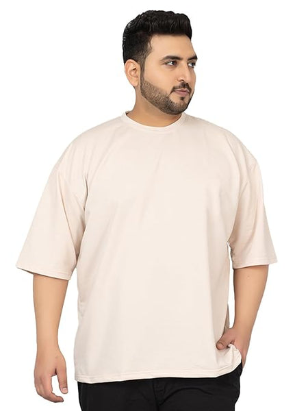 Men Cotton Pastel Beige T-Shirt