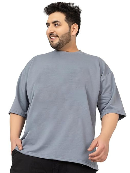 Men Cotton Slate Grey T-Shirt