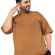 Men Cotton Golden Brown T-Shirt