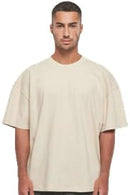 Men Cotton Loose Fit Camel T-Shirt