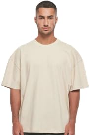 Men Cotton Loose Fit Camel T-Shirt