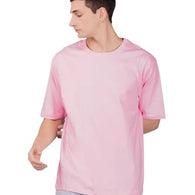 Men Cotton Loose Fit Pink T-Shirt