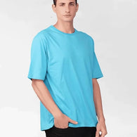 Men Cotton Loose Fit Sky Blue T-Shirt