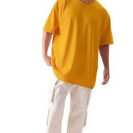 Men Cotton Loose Fit Mustard T-Shirt