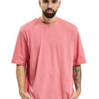 Men Cotton Loose Fit Dark Pink T-Shirt