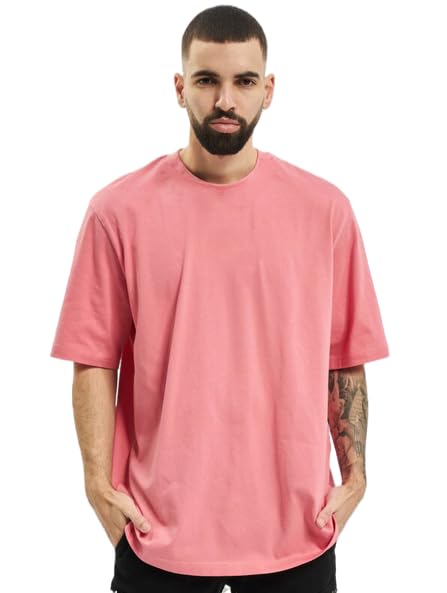 Men Cotton Loose Fit Dark Pink T-Shirt