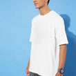 Men Cotton Loose Fit White T-Shirt