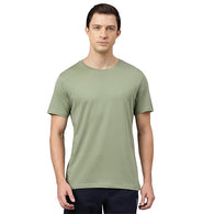 Men Cotton Regular Fit Cameo Green T-Shirt