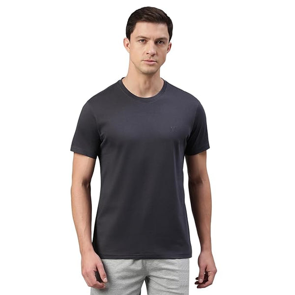 Men Cotton Regular Fit Slate T-Shirt