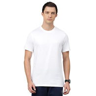 Men Cotton Regular Fit White T-Shirt