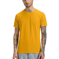 Men Pure Cotton Mustard T-Shirt