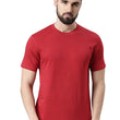 Men Pure Cotton Red T-Shirt