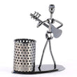 Iron bass guitar musician pen stand showpiece.