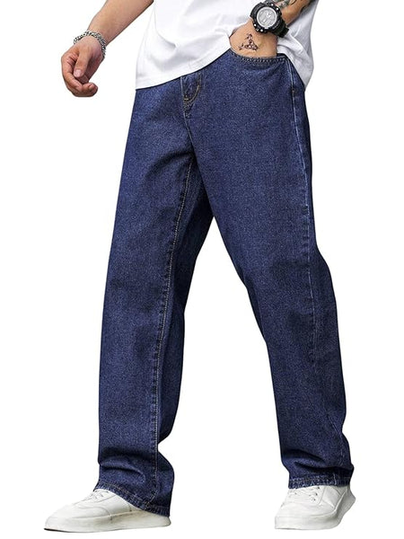 Classy Blue Men Baggy Regular Fit Jeans