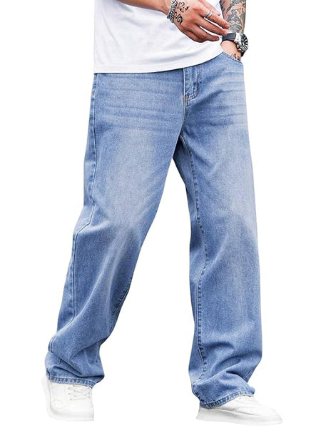 Blue Men Regular Fit Baggy Jeans