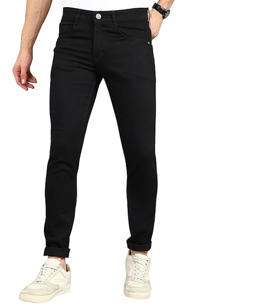 Black Men Slim Fit Stretchable Jeans