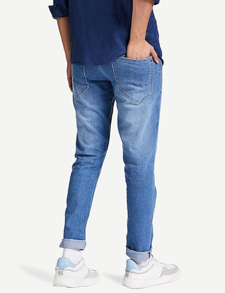 Men Cotton Lycra Blue Stretchable Jeans