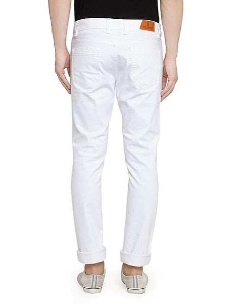 White Comfortable Stretchable Casual Denim Jeans