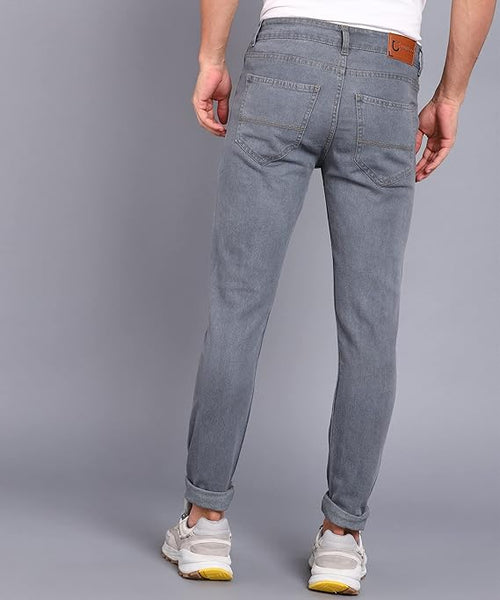 Comfy Men's Grey Slim Fit Denim  Stretchable Jeans