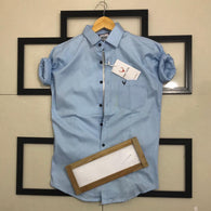 Men Blue Normal Fit Full Sleeves Shirt