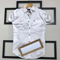 White Normal Fit Full Sleeves Men Shirt