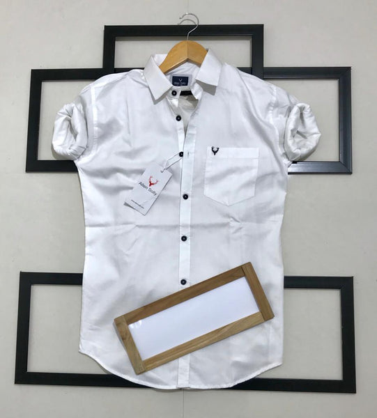 White Normal Fit Full Sleeves Men Shirt