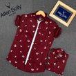 Maroon Printed Full Sleeves Men Shirt