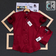 Maroon Men Ben Collar Shirt