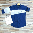 Designer Blue Twill Straight Men Shirt