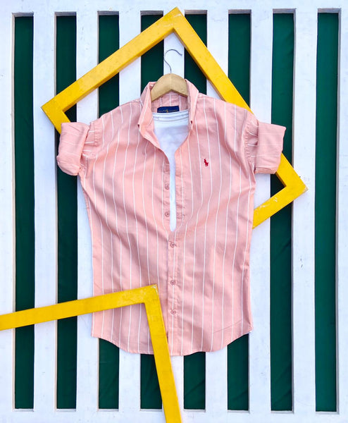 Pink Men Lining Cotton Shirts