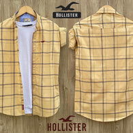 Classy Yellow Men Check Cotton Shirts