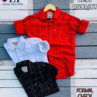 Men Red Check Slim Fit Shirts