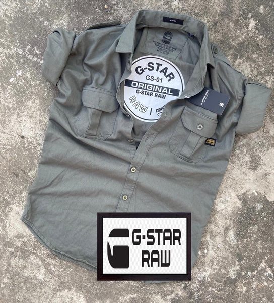 Designer Men Grey Full Sleeve Cargo Shirts