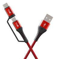 boAt USB Type C Cable 3 A 1.5 m Deuce USB 330 2-in-1 Micro and with 3A Fast Charge,480mbps,Martian Red