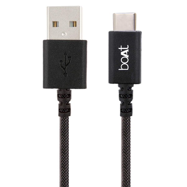 boAt USB Type C Cable 2 m Type C A400 - 2m  (Compatible with All Phones, Black, One Cable)