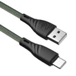 Zebronics USB Type C Cable 3 A 1.5 m Braided ZEB-UT300  (Compatible with Mobile, Green)