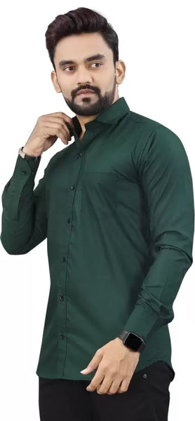 Green Men Regular Fit Collar Formal Shirt