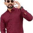 Men Maroon Regular Fit Collar Formal Shirt