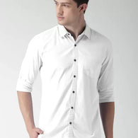 White Men Regular Fit Collar Formal Shirt