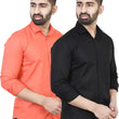 Men Regular Fit Solid Casual Shirt  (Pack of 2)