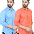 Men Regular Fit Solid Casual Shirt Pk 2