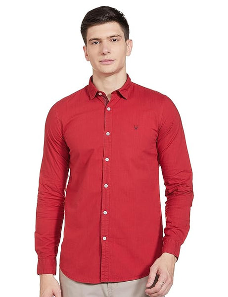 Red Men's Slim Fit Shirt