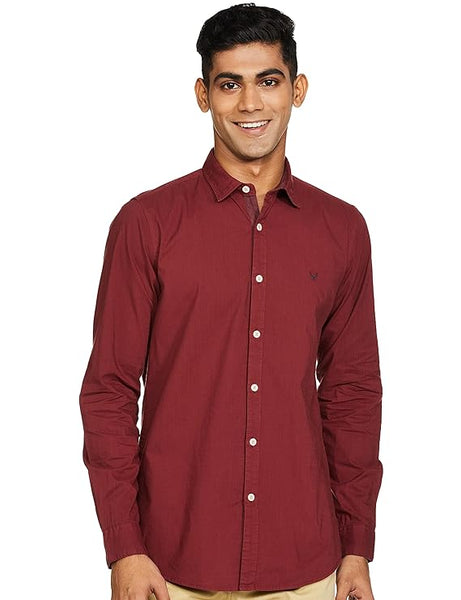 Maroon Men's Slim Fit Shirt