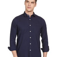 Elegant Blue Men's Slim Fit Shirt