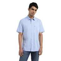 Classic Blue Men's Slim Fit Solid Shirt