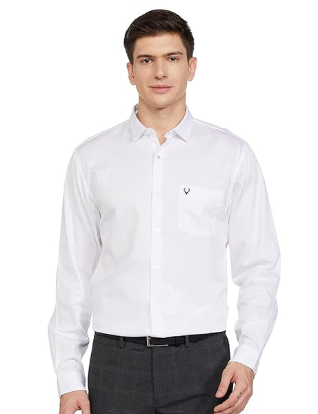 White Regular Fit Men Formal Shirt