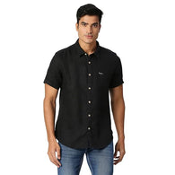 Black Men Short Sleeve Regular Fit Shirt