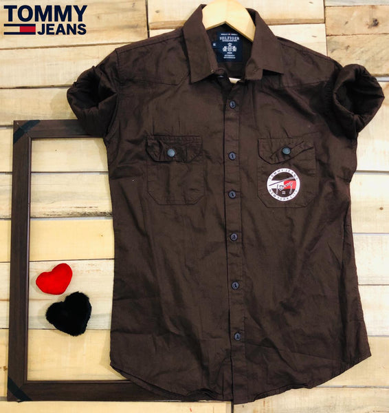 Classic Men Brown Heavy Cargo Shirts