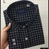 Classic Black Check Cotton Men Shirts